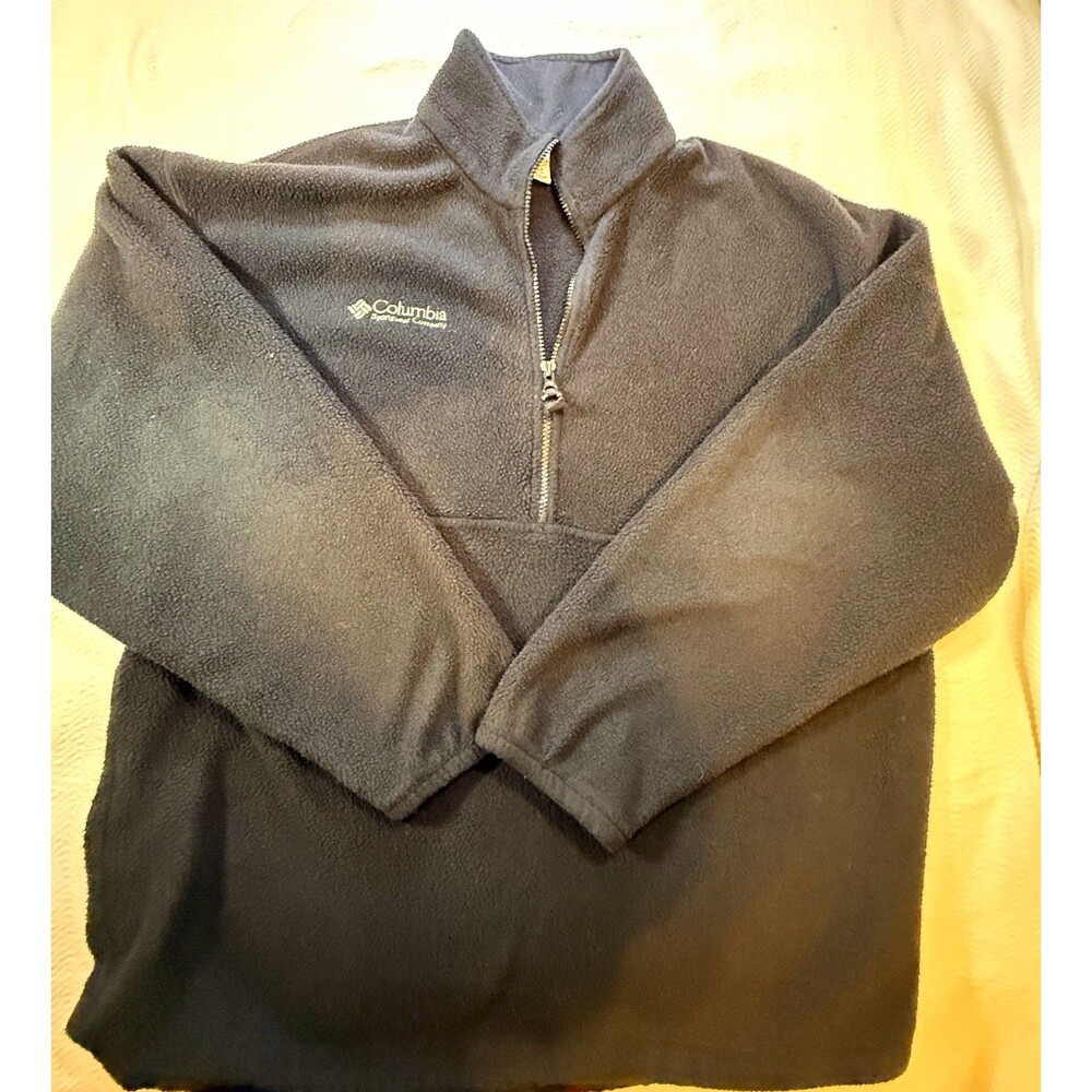 Columbia Men's M Black Fleece 1/2 Zip Pullover Sweatshirt Mock Neck